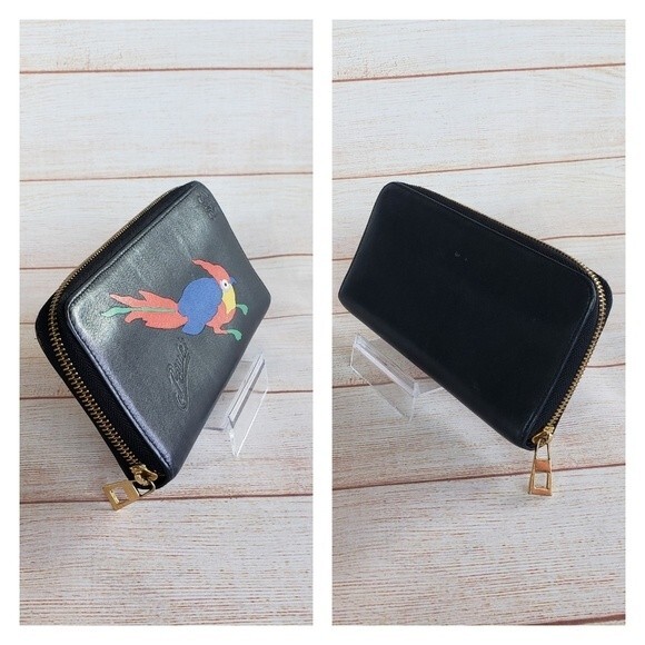 RARE! Loewe Paula's Ibiza Parrot Zip Around Long Leather Wallet - Picture 7 of 16